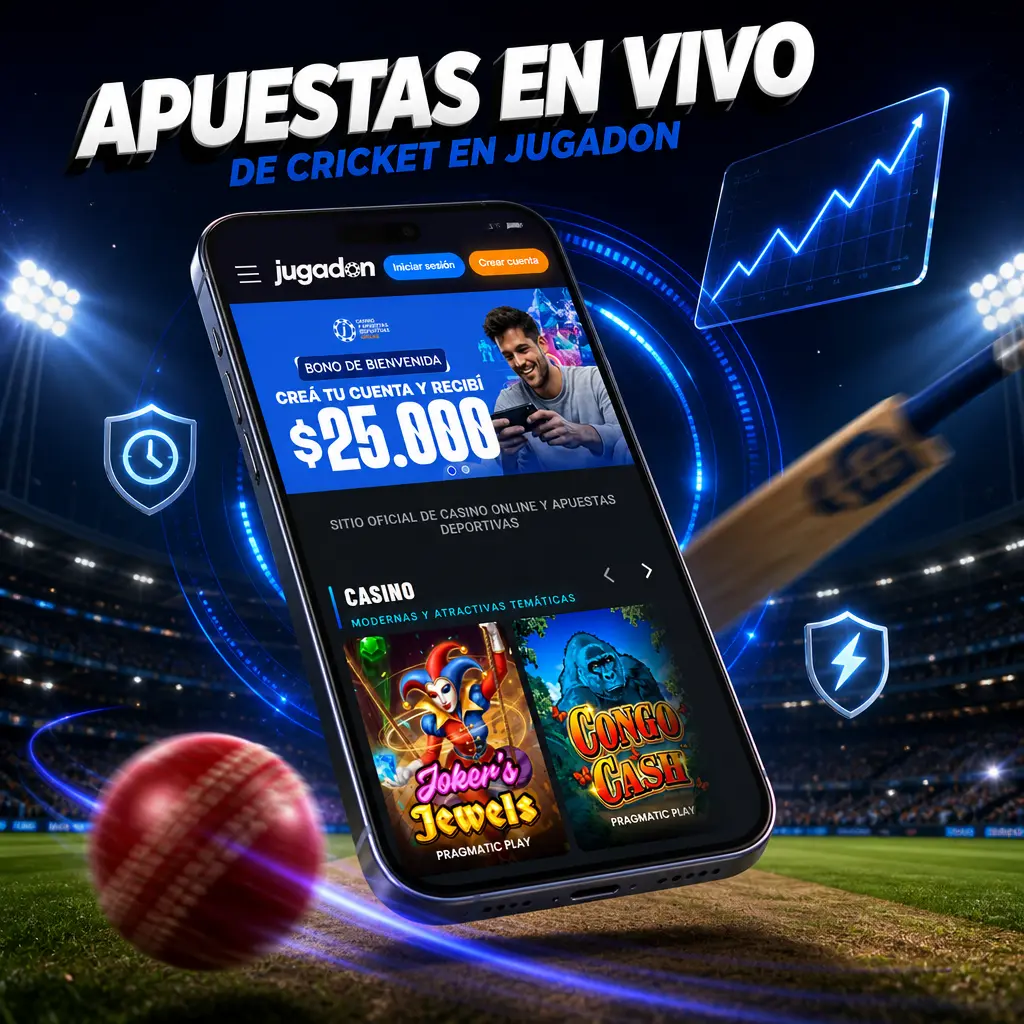 Panel de estadísticas en vivo de cricket en Jugadon con cuotas actualizadas y opción de cash out