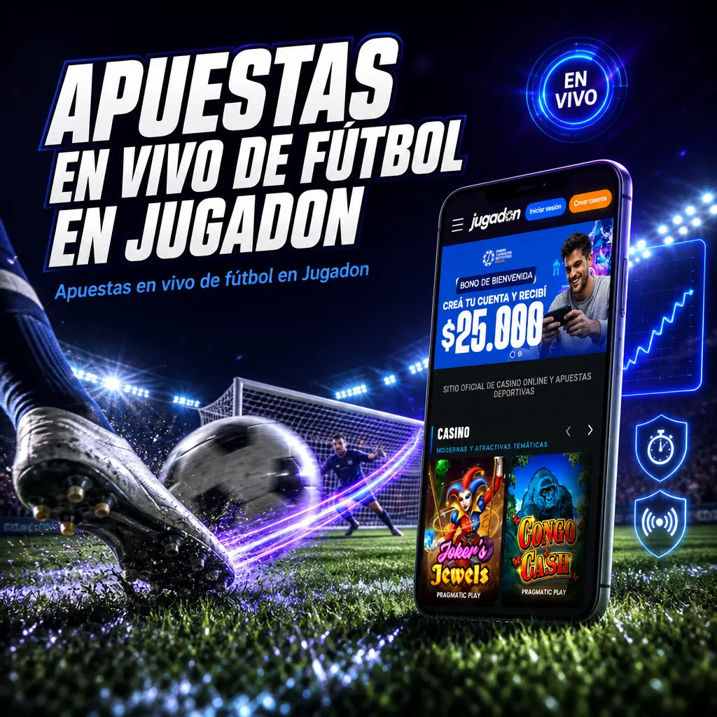 Tracker en vivo de fútbol en Jugadon con cuotas actualizadas de 1X2, goles y opción de cash out durante el partido.