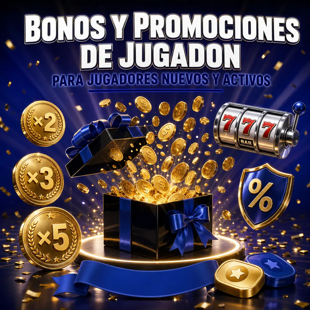 Bono de bienvenida hasta $25.000, cashback semanal y giros gratis en Jugadon para jugadores nuevos y activos.