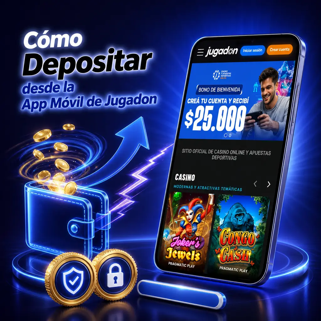 Cómo depositar en la app móvil de Jugadon usando Mercado Pago, transferencia o tarjeta en menos de un minuto