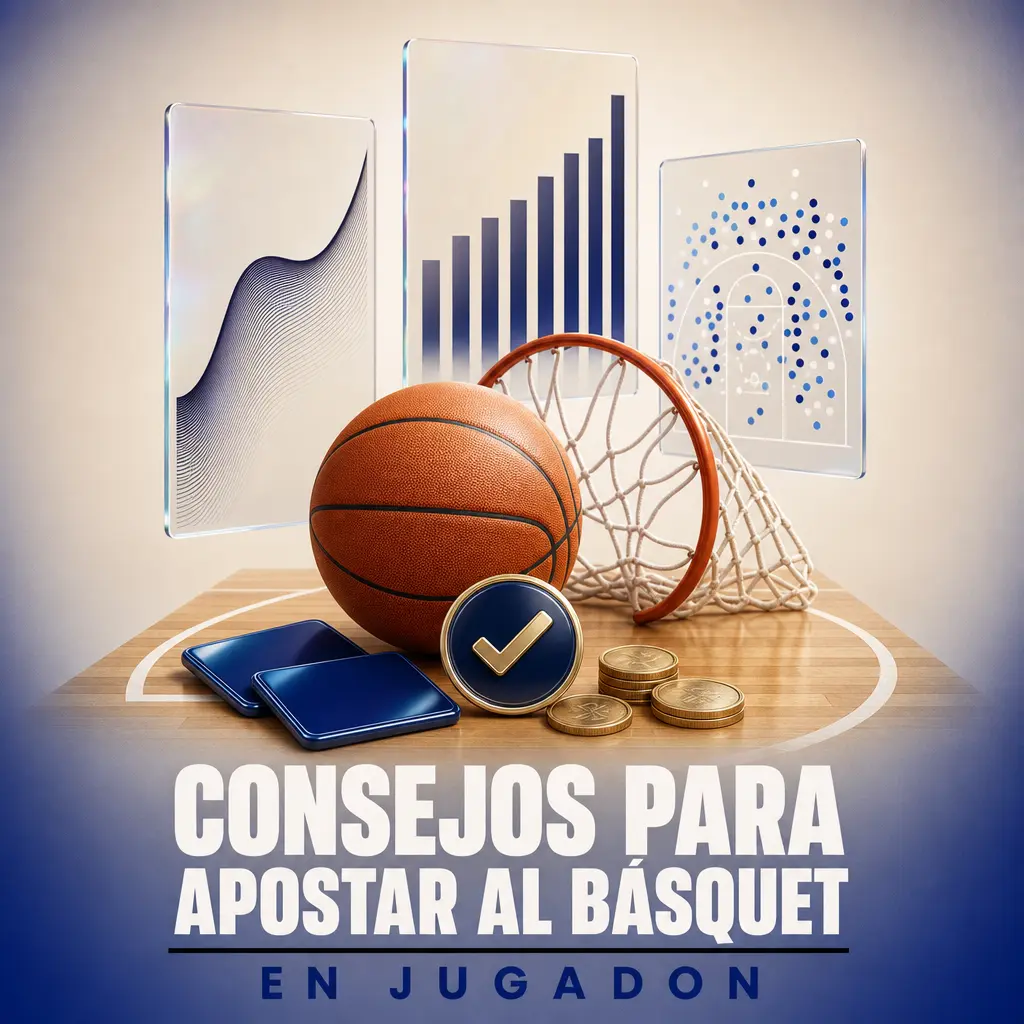 Consejos para apostar al básquet en Jugadon: forma reciente, lesiones, localía y gestión del banco antes de confirmar la apuesta.