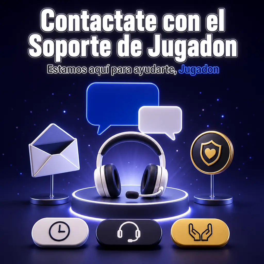 Contacto con Soporte de Jugadon para juego responsable: chat 24/7 y correo para límites, pausas o autoexclusión confidencial.