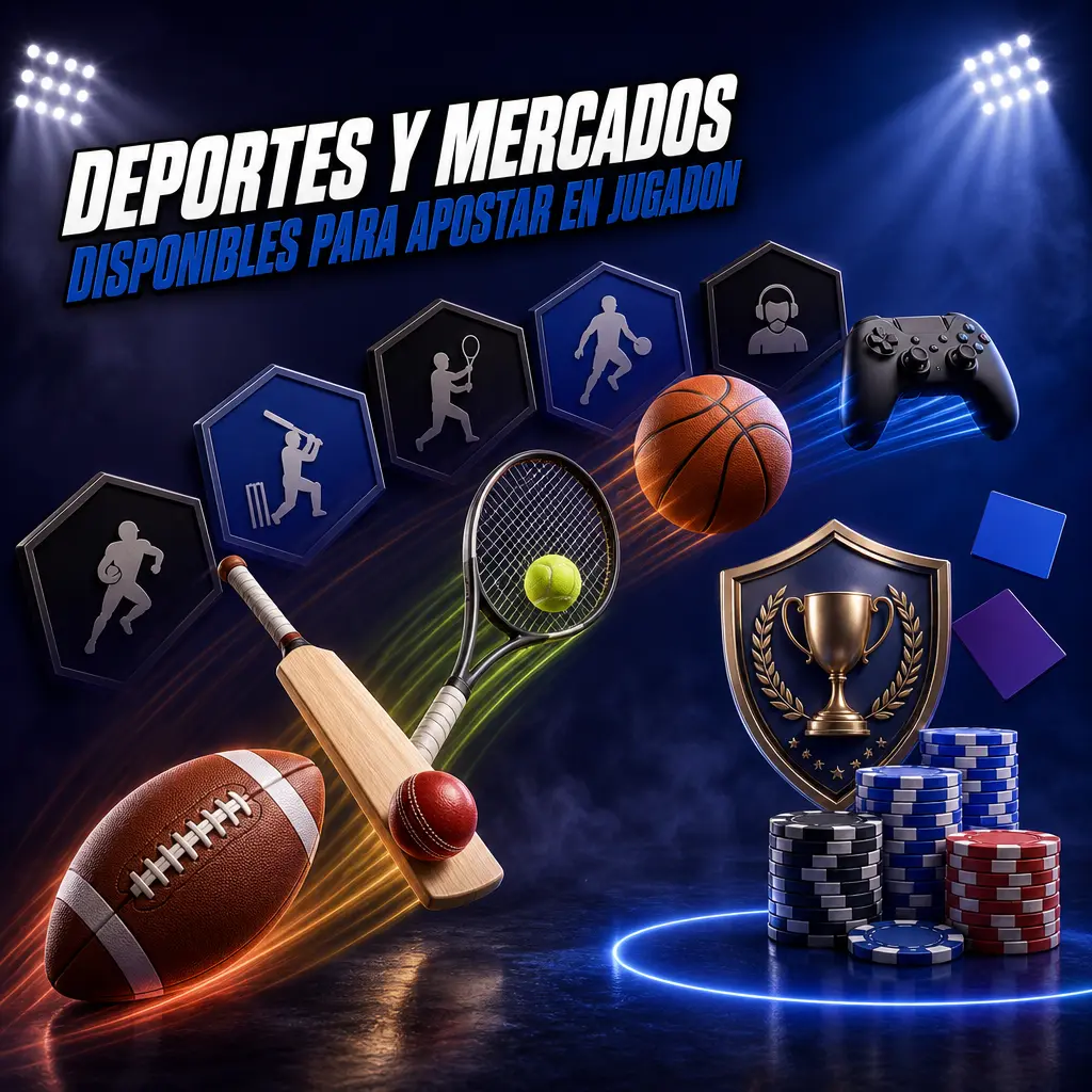 Deportes y mercados de apuestas en Jugadon: fútbol, tenis, básquet, cricket y esports con cobertura internacional.