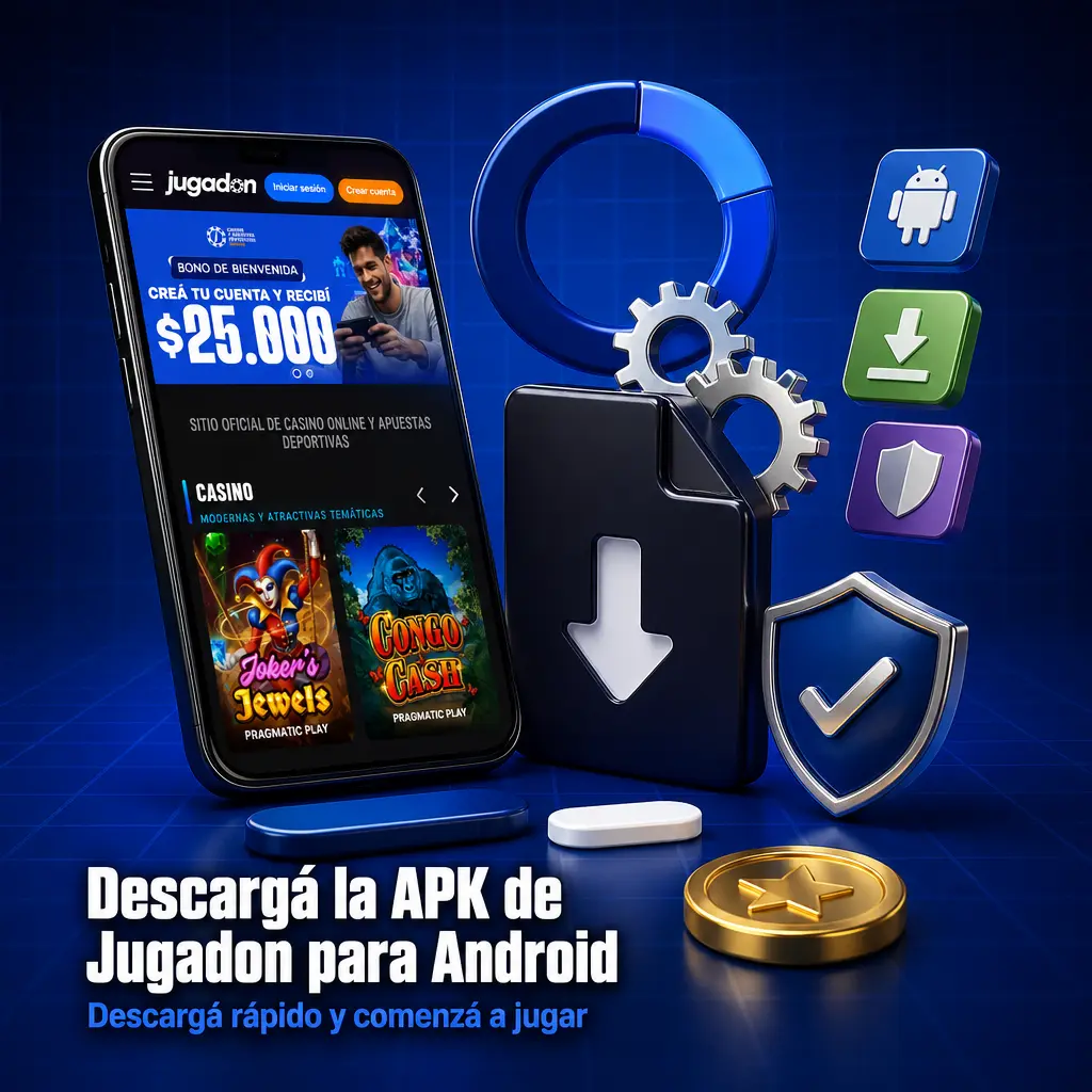 Descargá la APK de Jugadon para Android, instalala fácilmente y registrate para activar tu bono de bienvenida