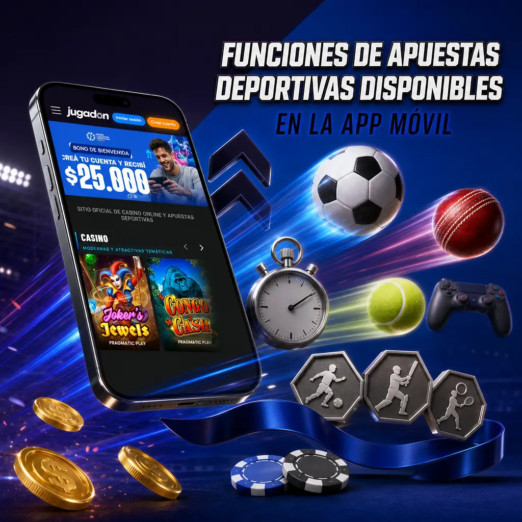 Funciones de apuestas deportivas en la app Jugadon: cuotas en vivo, cash out y más de 20 disciplinas disponibles