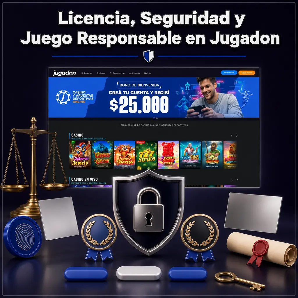 Licencia de Curazao, cifrado SSL de 256 bits, verificación KYC y herramientas de juego responsable en Jugadon