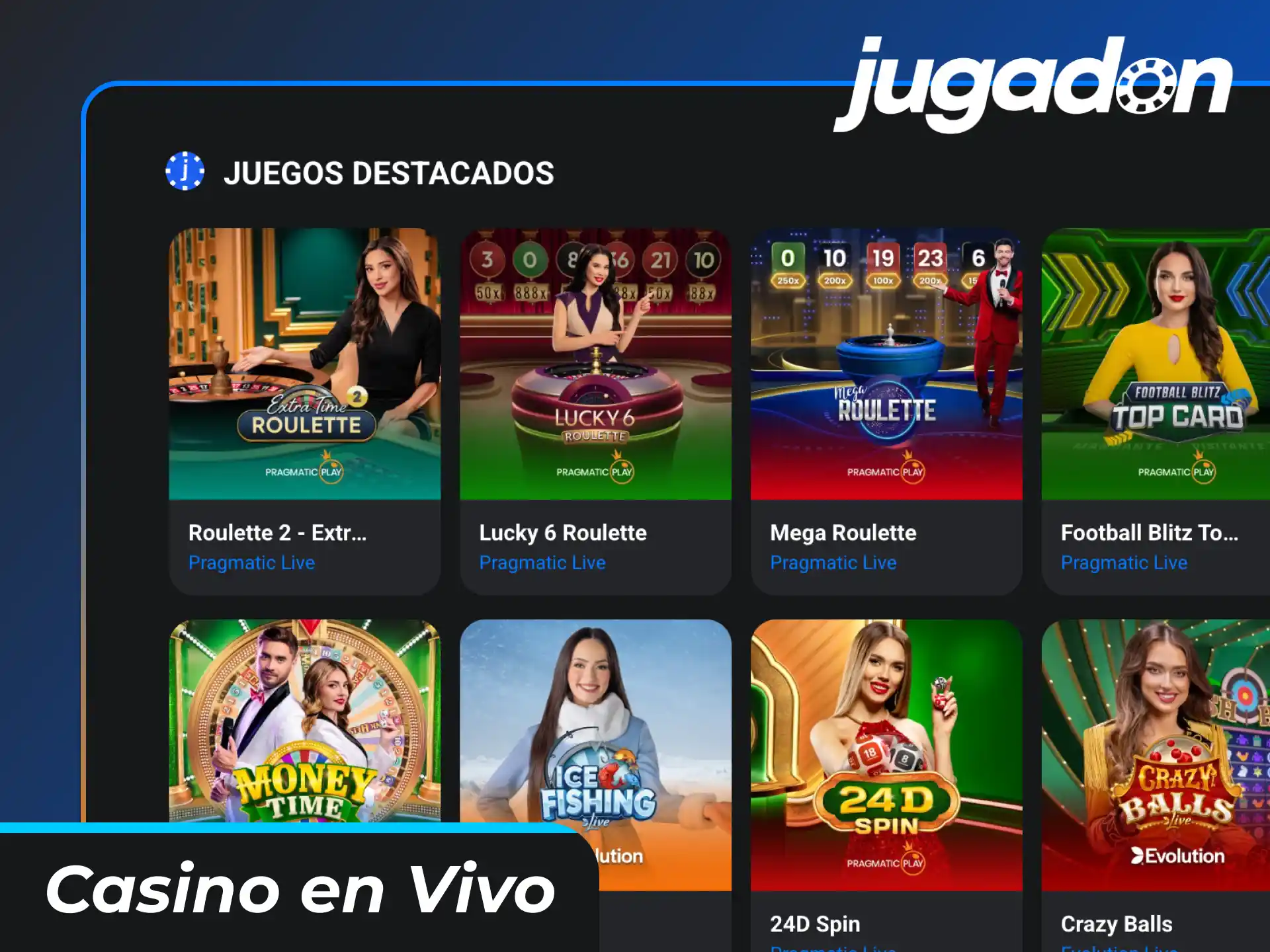 Divertite en las mesas de casino en vivo con crupieres reales en Jugadon.