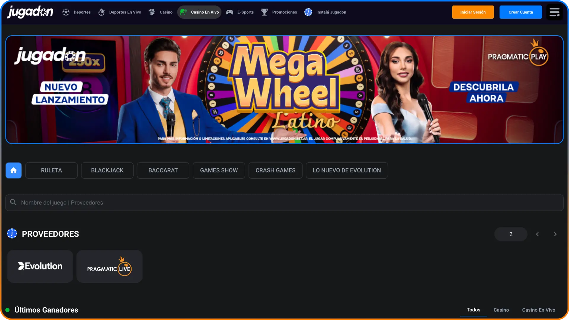 Disfrutá de la emoción del casino en vivo con crupieres en directo en Jugadon.