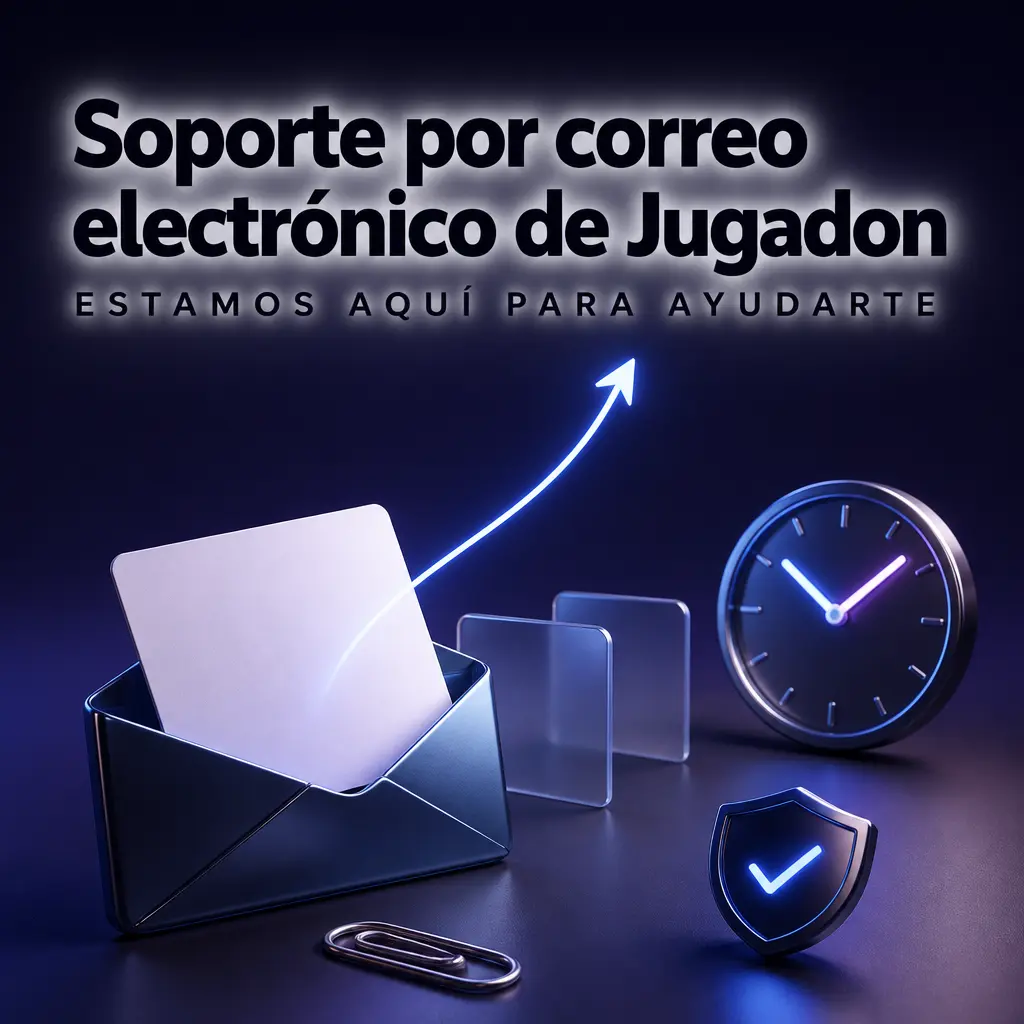 Soporte por correo electrónico de Jugadon para consultas formales con documentación adjunta y comprobantes de pago
